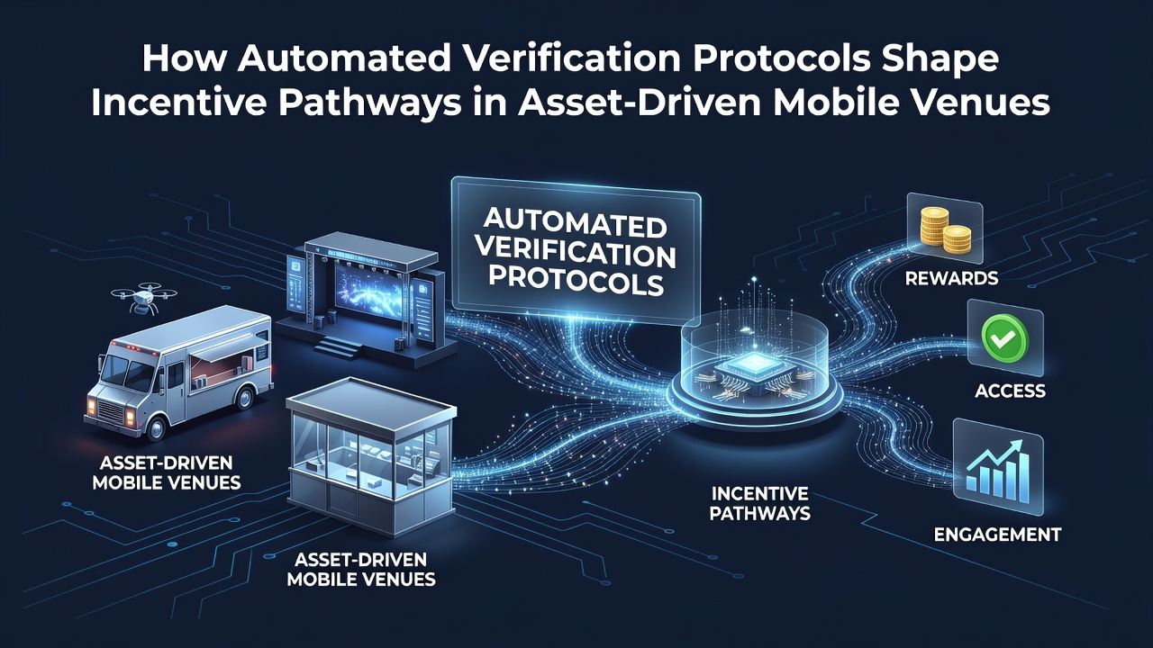 Automatisierte Verifizierungsprotokolle in mobilen Asset-Plattformen visualisiert durch Blockchain-Netzwerke und Transaktionsflüsse