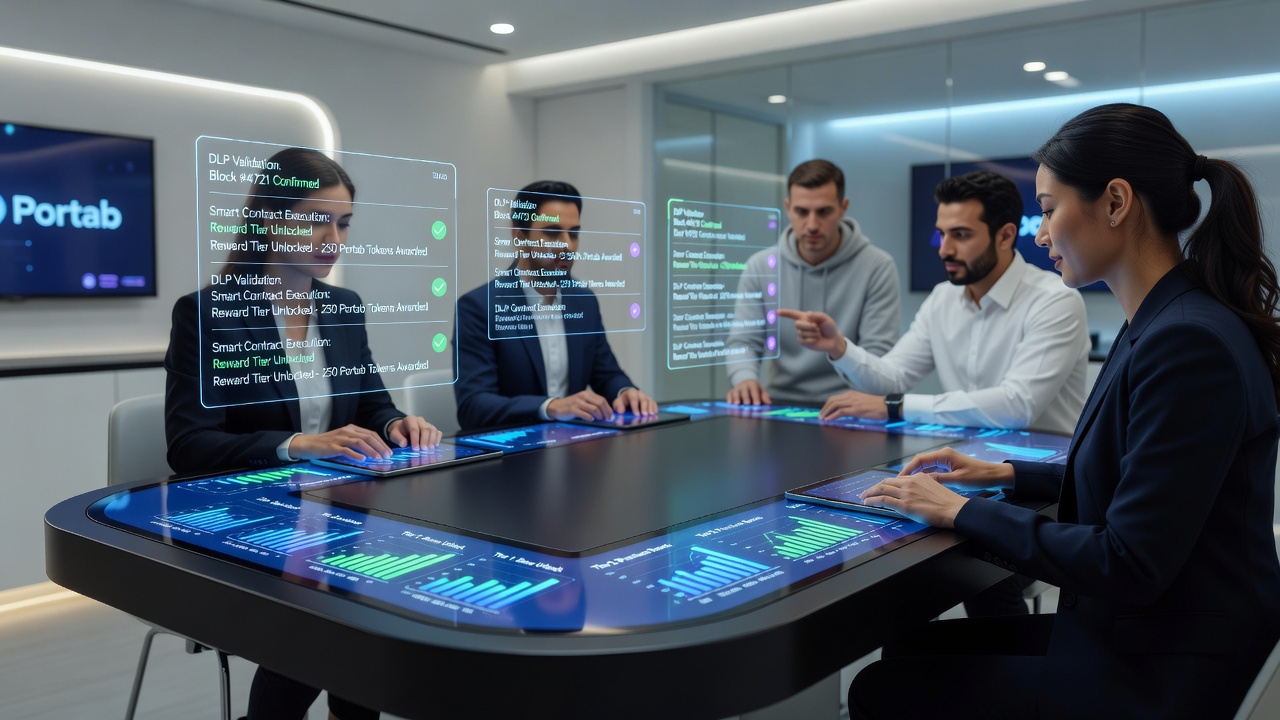 Illustration automatisierter Belohnungspfade in einer mobilen Live-Tischumgebung mit dezentralen Protokollen