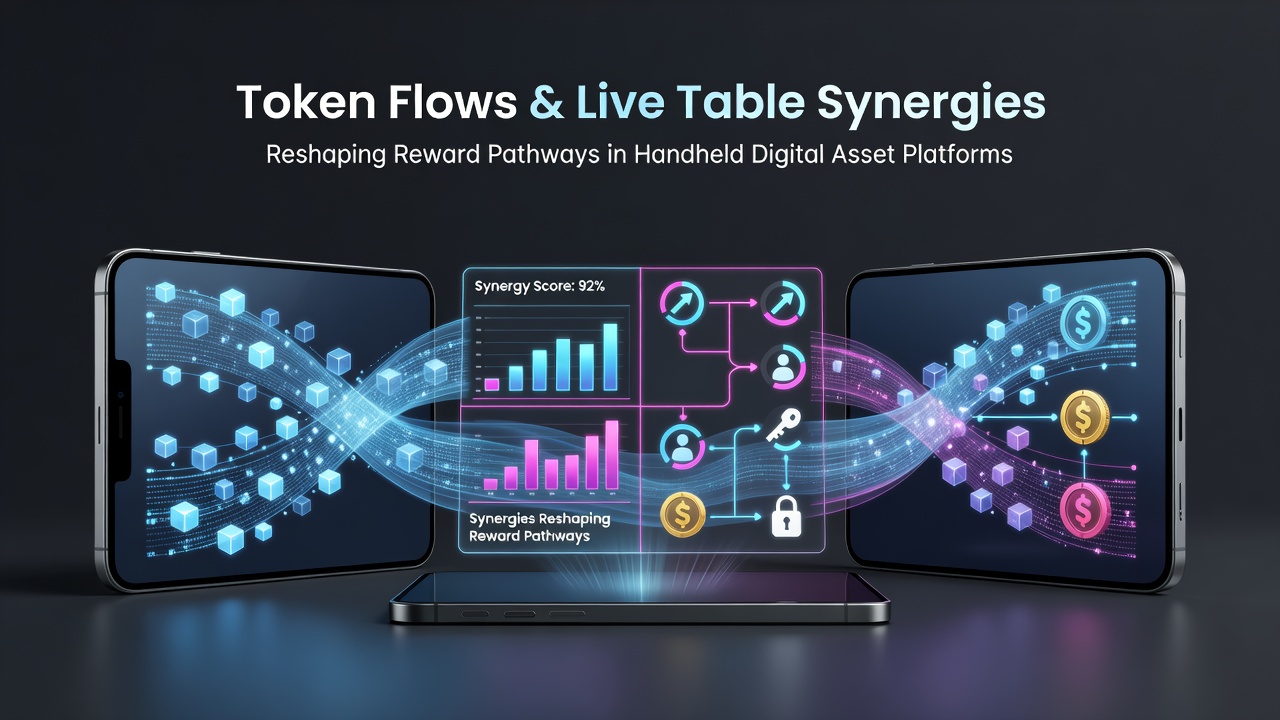 Illustration von Synergien zwischen Tokenflüssen und Live-Tisch-Interaktionen in digitalen Plattformen